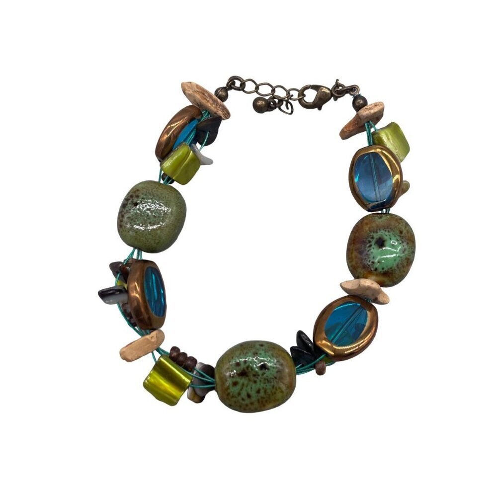 Premier Designs Island Girl Beaded Bracelet Beach Sea Tropical Vacation Shells